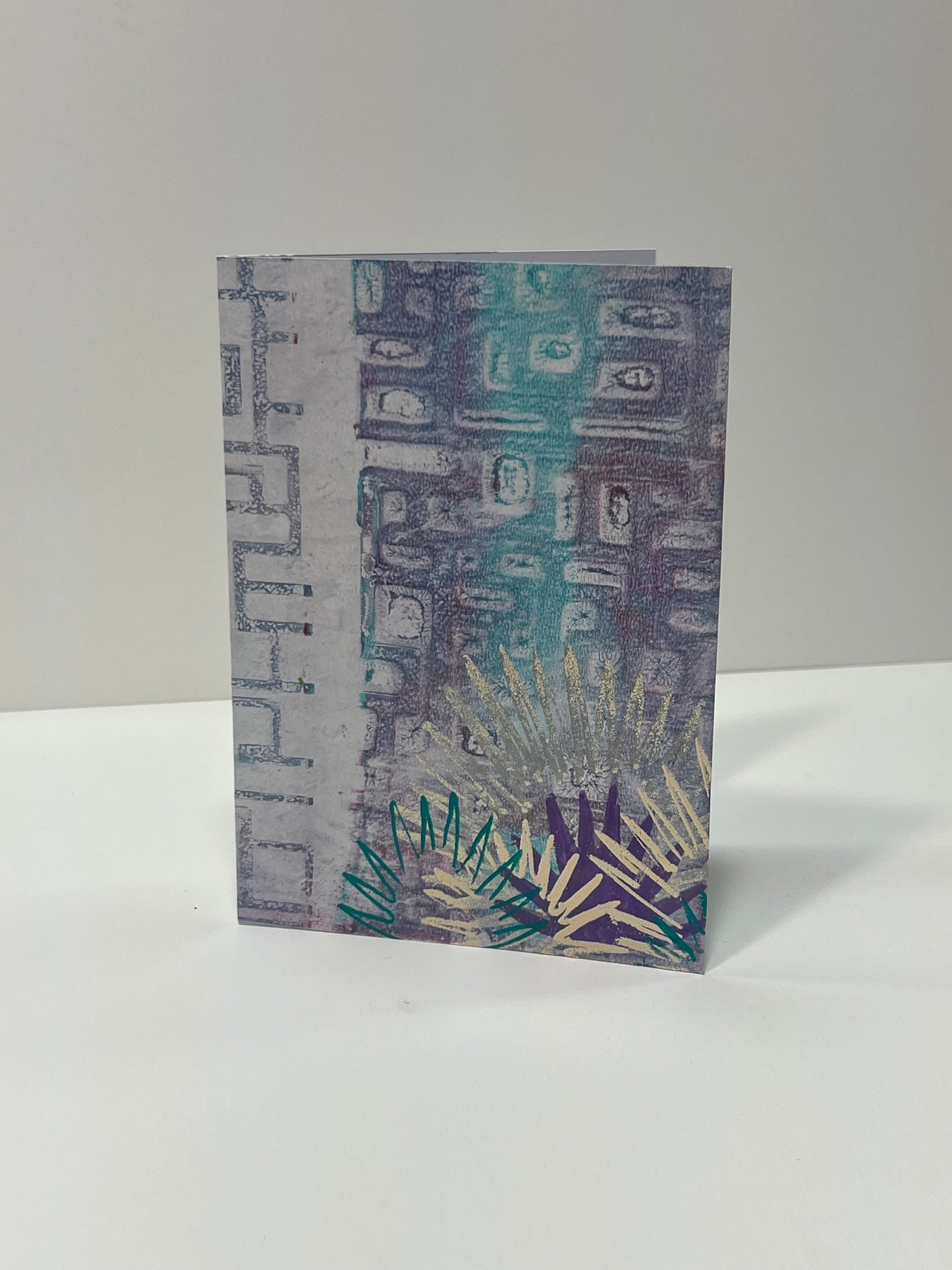 Purple & Green Agave Squares Card