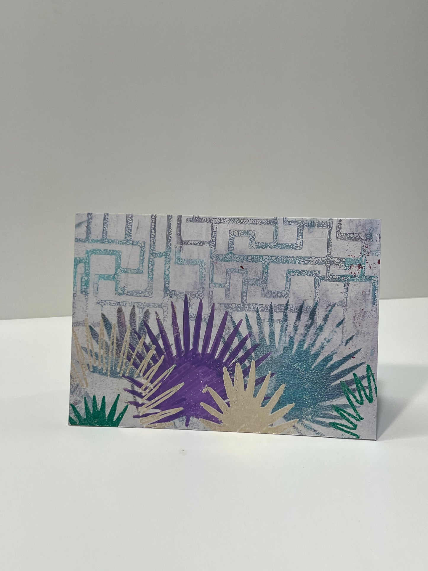 Purple & Green Agave Maze Card