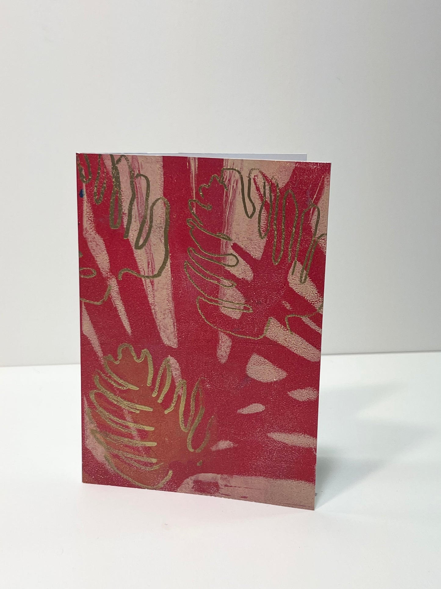 Red with Tropical Shapes Card