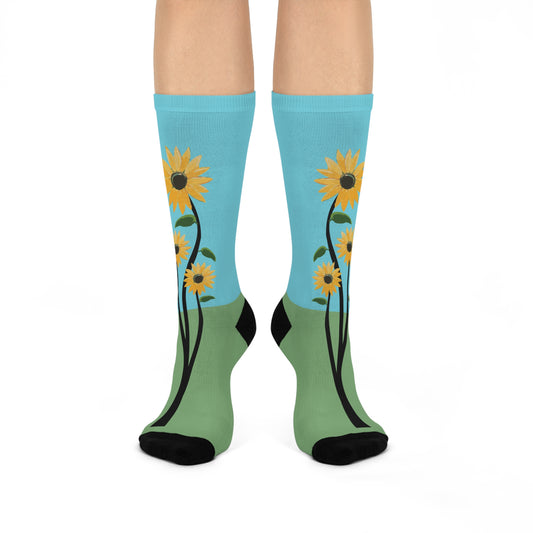 Wild Sunflower Cushioned Crew Socks