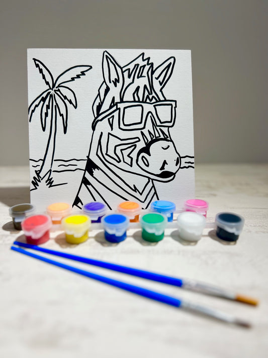 A Zebra Beach Vibes Paint Kit