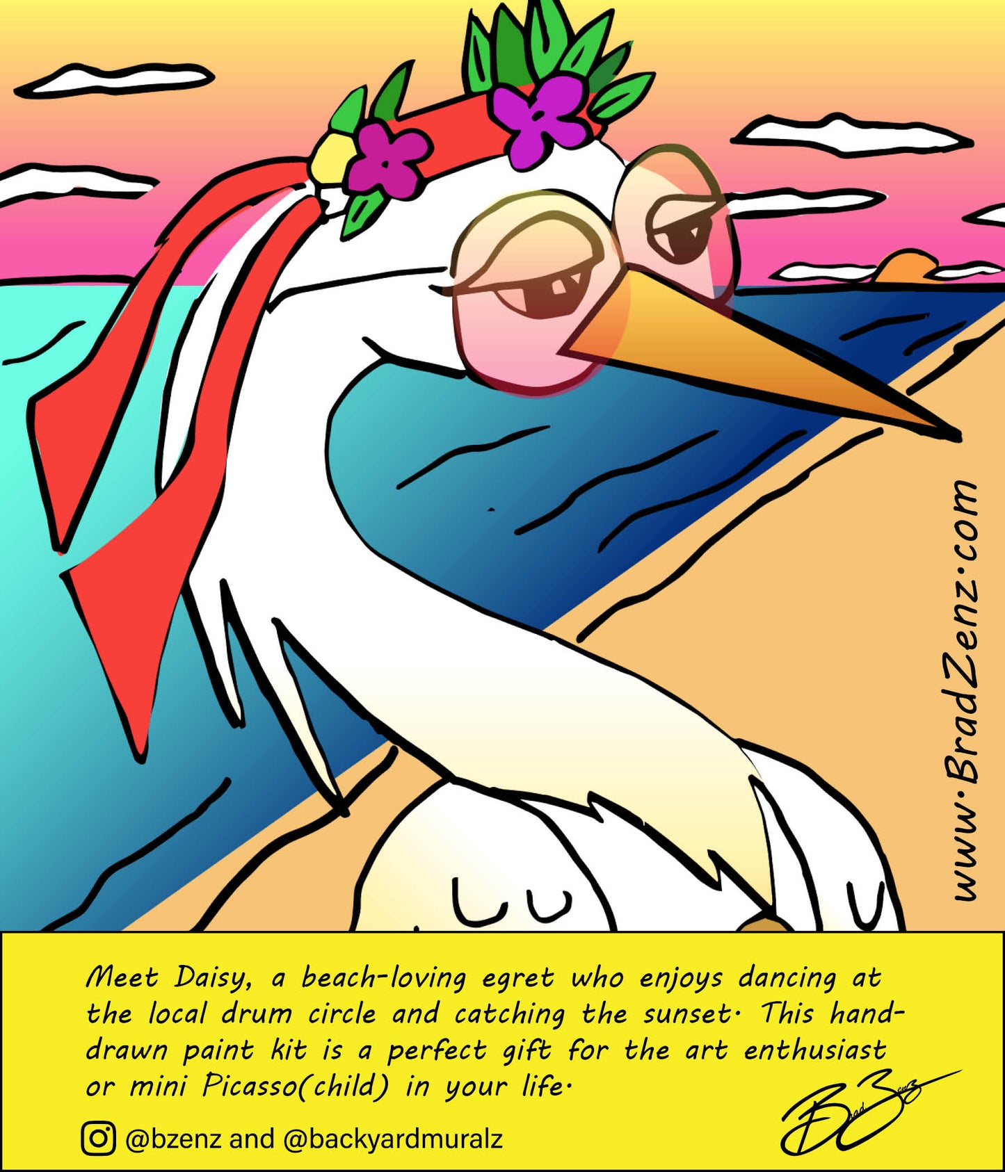 A Hippie Egret Paint Kit