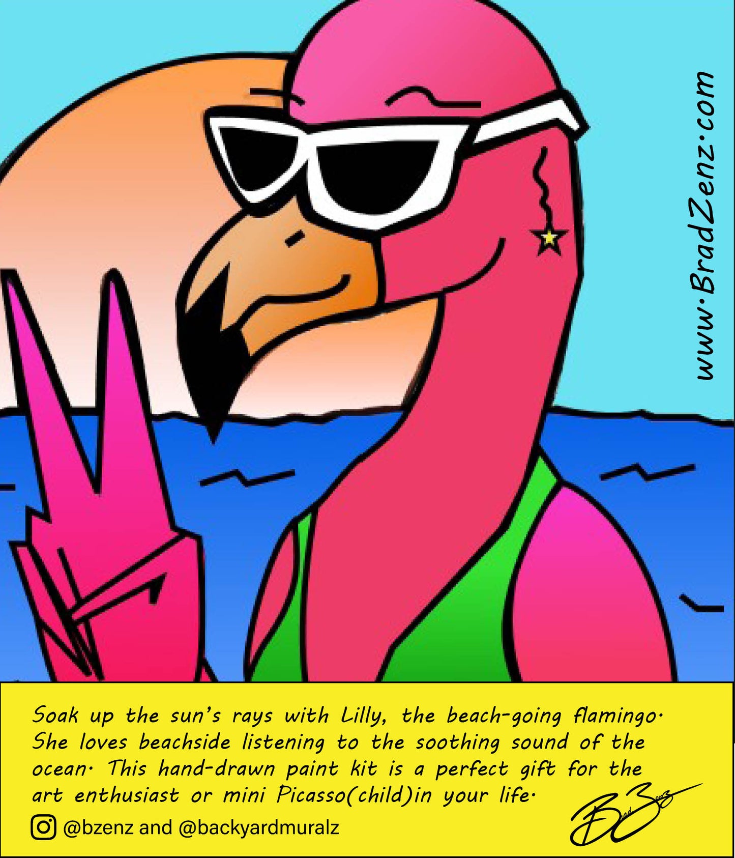 A Flamingo Beach Hippie Paint Kit