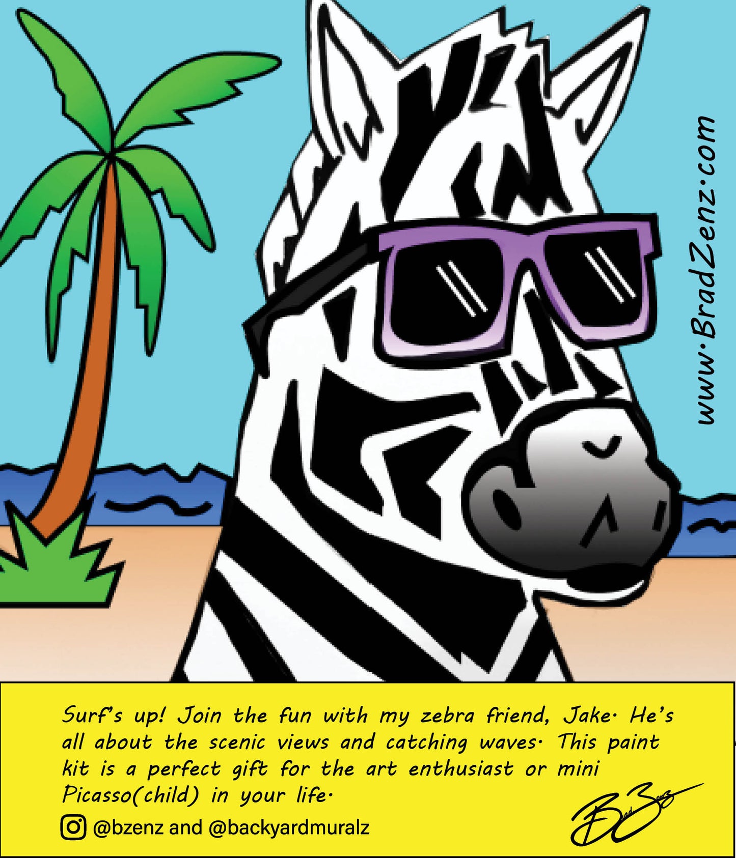 A Zebra Beach Vibes Paint Kit